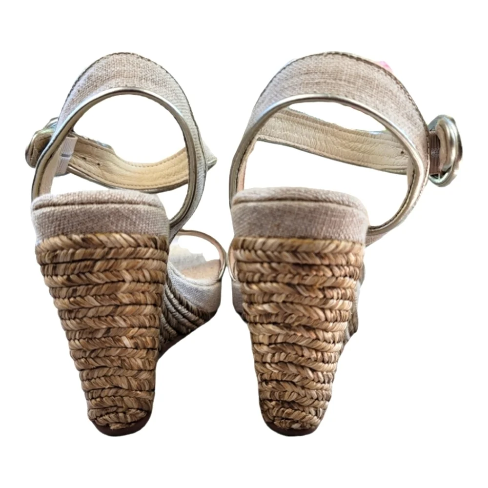 MAYPOL Pewter Espadrille Wedge Ankle‎ Strap Sandals